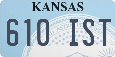 KS license plate 610IST