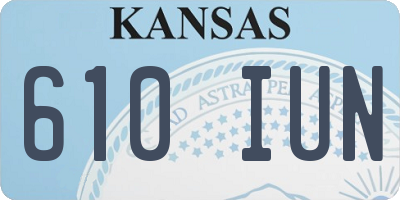 KS license plate 610IUN