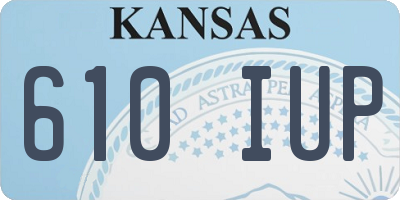 KS license plate 610IUP