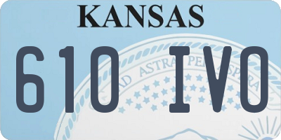 KS license plate 610IVO