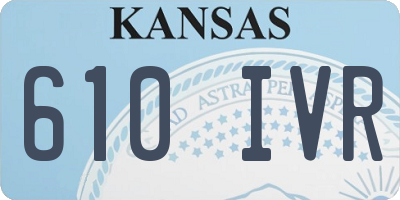 KS license plate 610IVR