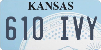 KS license plate 610IVY