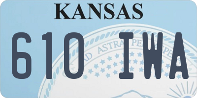 KS license plate 610IWA