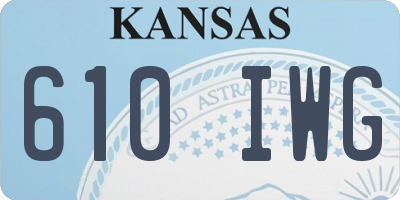 KS license plate 610IWG