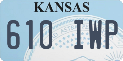 KS license plate 610IWP
