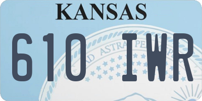 KS license plate 610IWR
