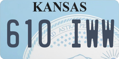 KS license plate 610IWW
