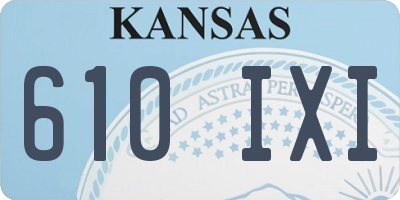 KS license plate 610IXI