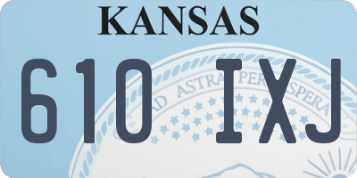 KS license plate 610IXJ