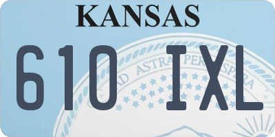 KS license plate 610IXL