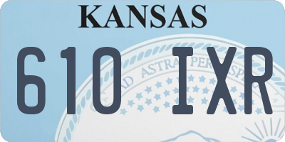 KS license plate 610IXR