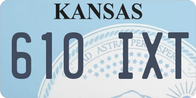 KS license plate 610IXT