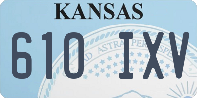 KS license plate 610IXV