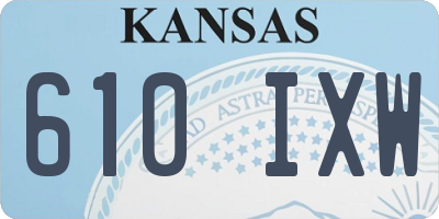KS license plate 610IXW