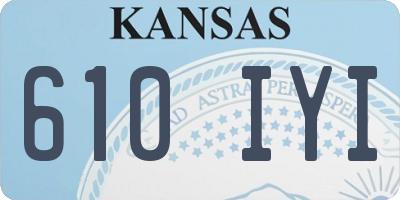 KS license plate 610IYI