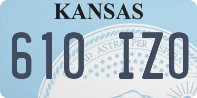 KS license plate 610IZO