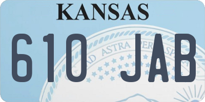 KS license plate 610JAB