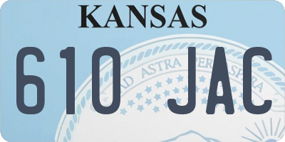 KS license plate 610JAC