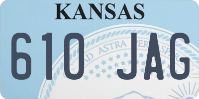 KS license plate 610JAG