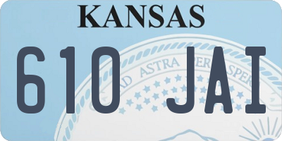 KS license plate 610JAI