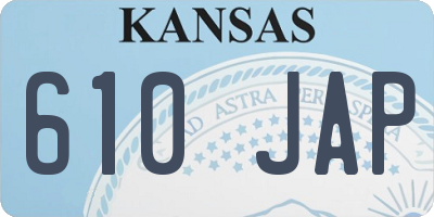 KS license plate 610JAP
