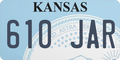 KS license plate 610JAR