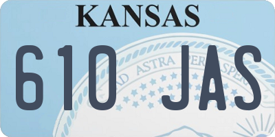KS license plate 610JAS