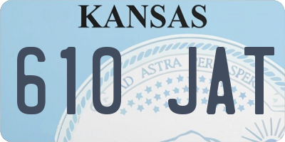 KS license plate 610JAT