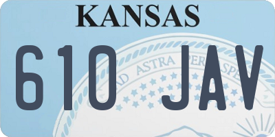 KS license plate 610JAV