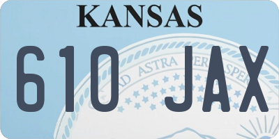 KS license plate 610JAX