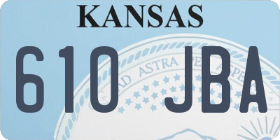 KS license plate 610JBA