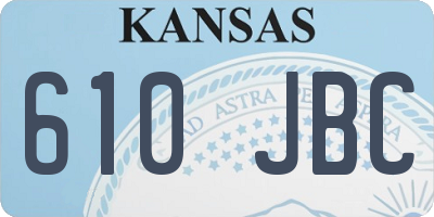 KS license plate 610JBC