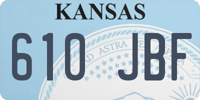 KS license plate 610JBF