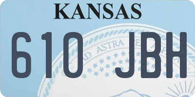 KS license plate 610JBH