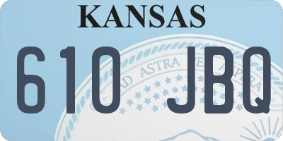 KS license plate 610JBQ