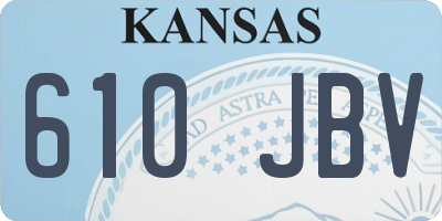 KS license plate 610JBV