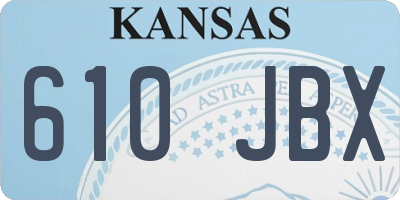 KS license plate 610JBX