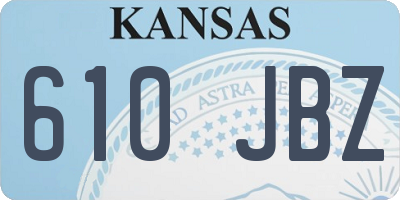 KS license plate 610JBZ