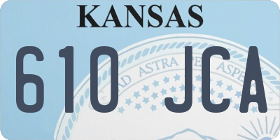 KS license plate 610JCA