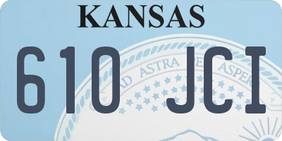 KS license plate 610JCI