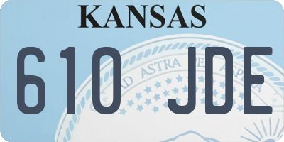 KS license plate 610JDE