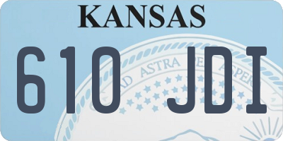 KS license plate 610JDI