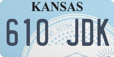 KS license plate 610JDK