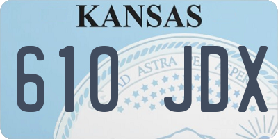 KS license plate 610JDX
