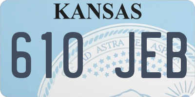 KS license plate 610JEB