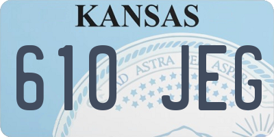 KS license plate 610JEG