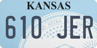 KS license plate 610JER