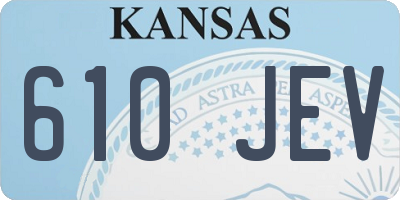 KS license plate 610JEV