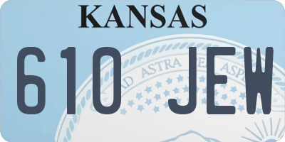 KS license plate 610JEW