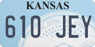 KS license plate 610JEY